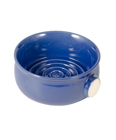 Geardeangloow Ceramic Shaving Bowl Wide Mouth Soap Cream Holder Luxury Barber Shaving Mug Blue