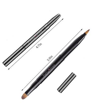 PrettyAimee Retractable Lip Brush Lip Liner Brushes Concealer Dual End Travel Retractable Lipstick Eyeshadow Foundation Makeup Brush Tool