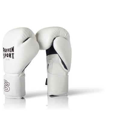 Paffen Sport Fit boxing gloves with breathable mesh inner hand for training in boxing kickboxing Muay Thai K1 and other martial arts white 12uz