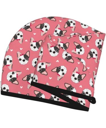 Hair Towel Wrap for Quick Drying | French Bulldog Face Hair Drying Turban | Soft Absorbent Head Towel - Buy Online on GoSupps.com