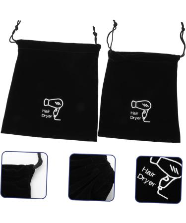 WOONEKY 8 Pcs Storage Bag Drawstring Hair Dryer Pouch Travel Hair Dryer Pouch Black Flocking Cloth - Buy Online on GoSupps.com