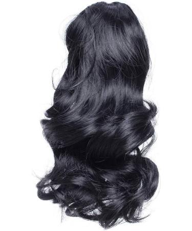Claw Clip Ponytail Hair Extension - 12 Inch Curly Synthetic Hairpiece in Dark Black - Buy Online on GoSupps.com