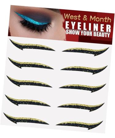 Esquirla 5 Pair of Eye Line Strip Sticker Eye Makeup Tool Waterproof Glitter Eyeliner Stickers for Daily Wear Weddings Eyes Dress up Parties Women Gold - Buy Online on GoSupps.com