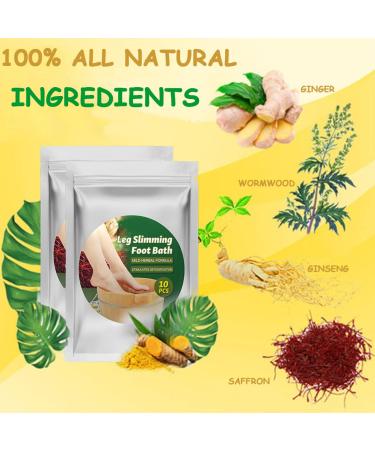 10PCS Natural Herb Foot Soak for Lymphatic Drainage & Pain Relief - Ginger, Wormwood, Saffron Spa Bag for Leg Slimming & Muscle Relaxation - Buy Online on GoSupps.com