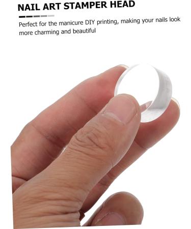 Ipetboom Silicone Nail Stamper Replacement 6pcs Nail Art Silicone Stamp Single Silica Gel Seal Silicone Stamper Replacement 2.30X2.30X1.20CM Transparent Color - Buy Online on GoSupps.com