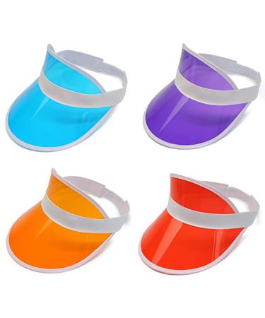 Aluyf 80s sun cap beach sun hat unisex sun visor summer hat sun visa neon colors for golf tennis and poker parties