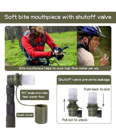 2L Leakproof BPA-Free Hydration Bladder - Military Green Water Reservoir Bag for Outdoor Activities - Insulated Tube - Ideal for Hiking, Camping, Running, Cycling - Buy Online on GoSupps.com