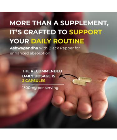 Active Bounty Organic Ashwagandha 1300mg with Black Pepper for Enhanced Absorption | Stress & Mood Support Calm & Relaxation Energy & Vitality | Vegan Non-GMO | 60 Capsules | Made in USA - Buy Online on GoSupps.com
