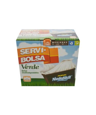 Servi-Bolsa Biodegradable Waste Bags with Easy Knot White Medium 55 x 60 cm 1 count (Pack of 1) White bags