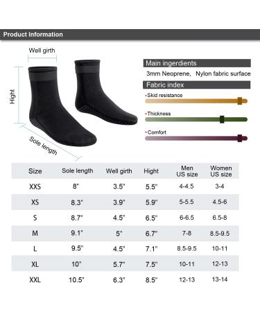 SUJAYU 3MM Neoprene Diving Socks - Black X-Large - Buy Online on GoSupps.com
