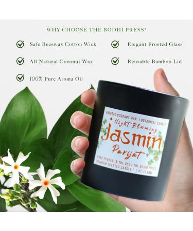 Night Blooming Jasmine Parijat Candle | Premium Handmade Coconut Wax Scented Candle for Aromatherapy & Housewarming Gifts | 198g - Buy Online on GoSupps.com