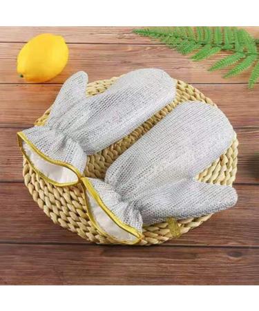 Dewedrt Wire Dishcloth Multipurpose Wire Dishwashing Clean Gloves Kitchen Tool Silver & Yellow 1Pair - Buy Online on GoSupps.com