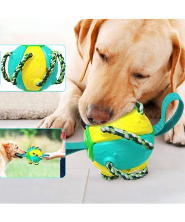 Dog balls Auto-rebound Dog Frisbee Interactive Dog Toys for Boredom Dog Birthday Present Dog Training for puppies medium & large dogs Teeth Cleaning Frisbee Dog Toy Dog Gifts (Yellow green) - Buy Online on GoSupps.com