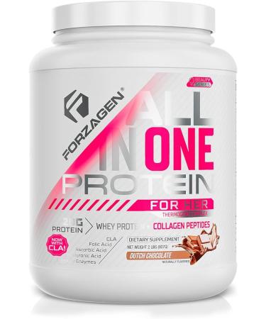Forzagen All in One Protein for Her | Womenâ€™s Protein Powder with Multi Collagen Peptides | Hydrolyzed Collagen Supplement, Gut Health, Great for Pre & Post Workout | Dutch Chocolate, 30+ Servings - Buy Online on GoSupps.com