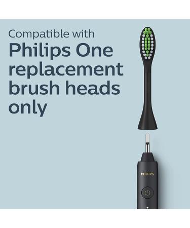 Philips One by Sonicare Rechargeable Toothbrush - Shadow Black HY1200/06 - Buy Online on GoSupps.com