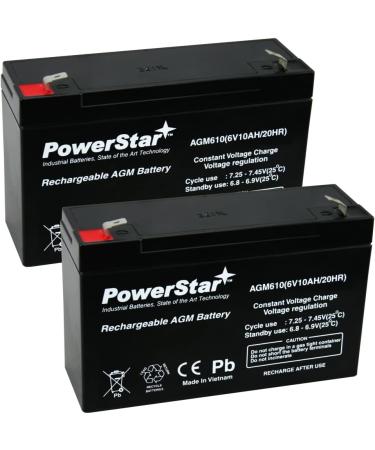 PowerStar 2 Pack 6V 10AH SLA Battery RBC52 for Tripplite | 2 Year Warranty | International Shipping Available - Buy Online on GoSupps.com
