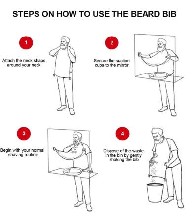 Beard Shaving Catcher Bib - The Smart Way to Shave - Grooming Apron & Cape - Ideal Men's Gift by Mobi Lock - Buy Online on GoSupps.com