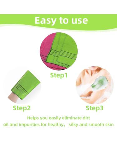 Buy Wllhyf Korean Peeling Gloves - 6 Large Pieces for Deep Exfoliation & Skin Cell Removal - Perfect Rose Green Bath Wash - Buy Online on GoSupps.com