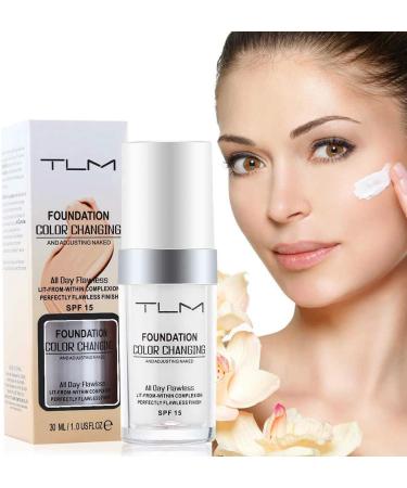 2 x Liquid Foundation Flawless Color Changing Warm Skin Tone Foundation Makeup Base Cover Liquid Nude Face Suitable for All Skin Tones SPF15 (30 ml) - Buy Online on GoSupps.com