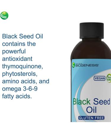 Nutra BioGenesis - Black Seed Oil - Black Cumin Seed Extract - Vegan Gluten Free Non-GMO - 8 Fluid Ounces - Buy Online on GoSupps.com