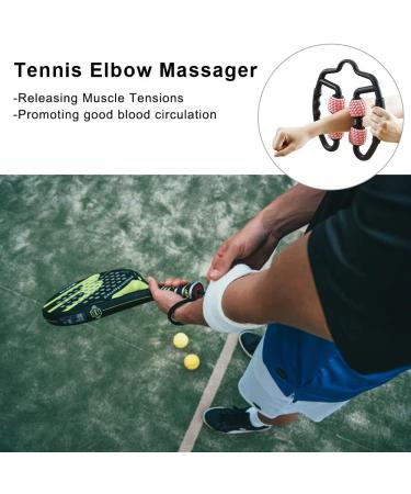 StrongTek Trigger Point Roller Massager for Forearm, Elbow, Hand, Arm, and Leg - Deep Tissue Self Massage for Golfer & Tennis Elbow Treatment - Athlete Muscle Pain Relief - Black + Pink - Buy Online on GoSupps.com