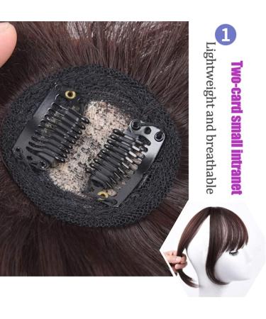 Clip On Bangs Human Hair Toppers Clip In Crown Toppers Hair For Women Straight Toupee Mid Part Wiglets Hairpieces for Mild Hair Loss Volume(Light Brown 25 cm) - Buy Online on GoSupps.com