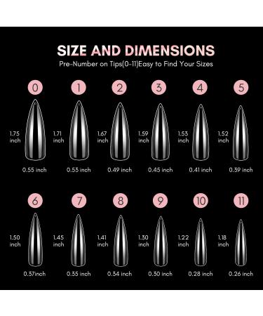 Makartt 240Pcs Soft Gel Full Cover Nail Extensions Kit | XXL Stiletto Nail Tips | Press on Nails with Glue and File - Buy Online on GoSupps.com