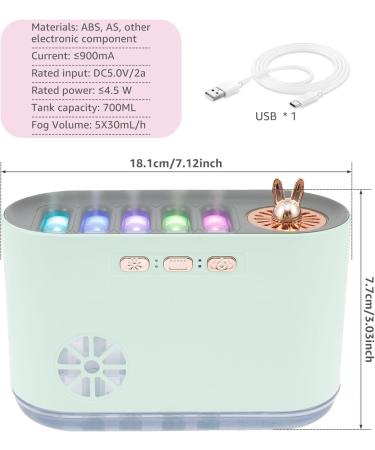 Essential Oil Diffuser & Cool Mist Humidifier | 700ml Music Sync Aromatherapy | Mint Green for Home Office & Living Room - Buy Online on GoSupps.com