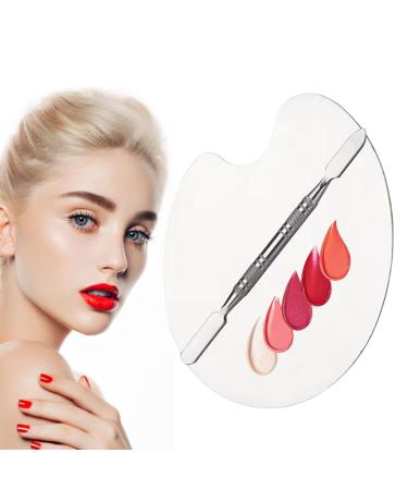 JPSDOWS Metal Makeup | Makeup Mixing Tray | Watercolor Pans with Double-Ended Non Slip Toning Stick for Mixing Lipstick Foundation