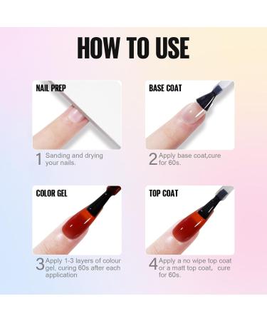 Tomicca 40PC UV Nail Polish Set | 36 Colors Shellac Gel Base & Top Coats | DIY & Nail Studio Essential - Buy Online on GoSupps.com