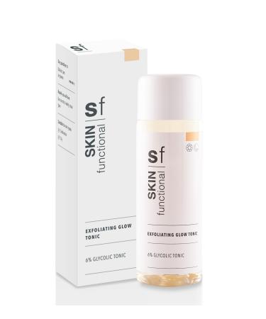 Skin Functional Exfoliating Glow Tonic 6% Glycolic Acid Anti-Acne Pores & Dead Skin Cleanser Anti-Ageing for Glowy Skin 100 ml