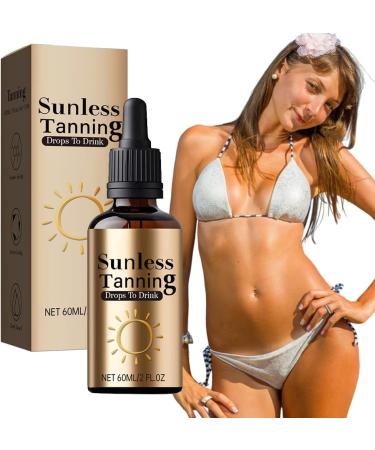 Sunless Tanning Drops Boire Naturelles pour Visage et Corps - Bronzage Rapide et Personnalis pour Femmes et Hommes tanner 2PCS - Buy Online on GoSupps.com