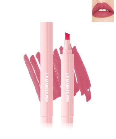 Colour Lip Marker Pen Rose Fonc Encre L vres Liquide Mat Hydratant Rouge L vres Waterproof Longue Tenue Tr s Pigment Feutre L vres Sans Transfert Cadeaux Saint-Valentin pour Femme-05 05 Rose Fonc
