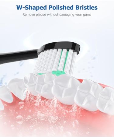 Operan Electric Toothbrush for Adults and Kids - High Power Sonic Rechargeable Toothbrush with Smart Timer, 5 Modes, 6 Brush Heads - 40,000 VPM Motor - 6 Hours Fast Charge - 100 Days Battery Life - Black - Buy Online on GoSupps.com