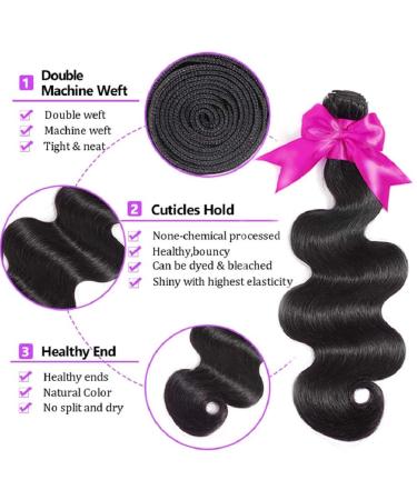 Brazilian Body Wave Bundles 10A Human Hair - 14 16 18 Inches - 100% Virgin Unprocessed Weave Hair - Buy Online on GoSupps.com