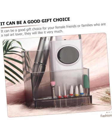 minkissy 1PC Nail Art Storage Box shelving brackets makeup brush holder makeup brush cup Nail Drill Bit Display Stand makeup brush stand Make Up Organizer desk stand perfume Acrylic 10.5x10.3cm Black - Buy Online on GoSupps.com