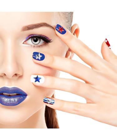 60PCS Red Blue White Star Nail Charms | 3D Nail Gems for DIY Patriotic Nails - Buy Online on GoSupps.com