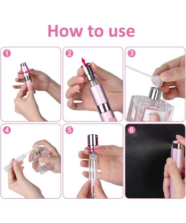 Darbermu 3PCS Perfume Atomiser 8ML Perfume Atomisers Refillable Travel Perfume Atomiser Bottles Atomiser Perfume Spray Bottle Travel Bottles with Funnel and Refill Pump for Travel Vacation Pink Black Silver - Buy Online on GoSupps.com