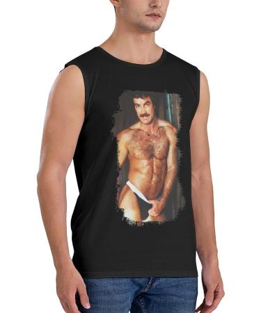 Tom Selleck Tank Top - Men's Round Neck Sleeveless Fitness Vest - X-Large - Buy Online on GoSupps.com