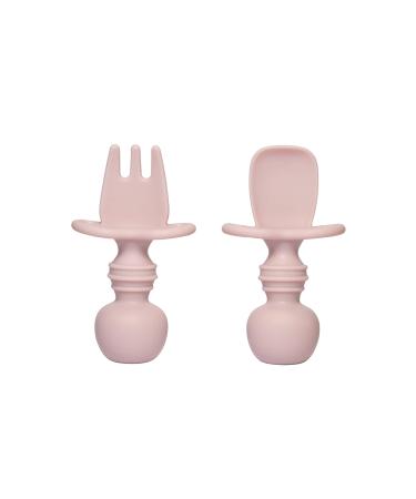 Sodatch Baby Cutlery Blush - 100% Food Grade Silicone Baby Utensils BPA Free Easy Grip