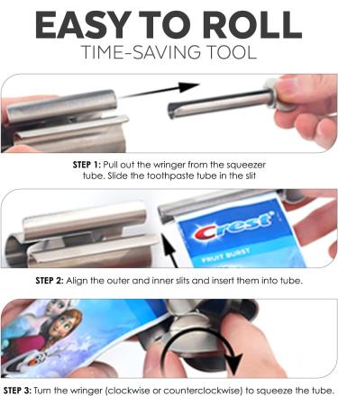 Stainless Steel Toothpaste Squeezer Tube Roller - Saves Toothpaste, Creams - Simple & Practical (Silver) - Buy Online on GoSupps.com