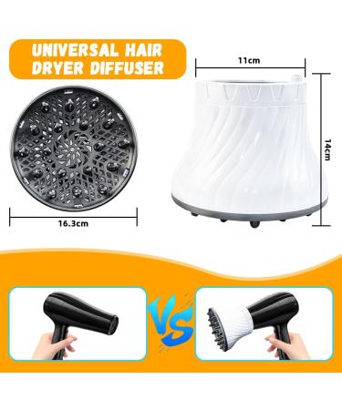 Haomeeduo Universal Hair Dryer Diffuser Attachment for Curly & Wavy Hair - 1.4-3 Inches White - Buy Online on GoSupps.com