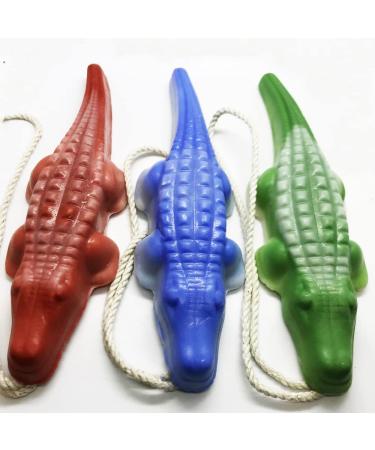 Three Pack of Alligator Soap on a Rope Gifts for Dad Teacher Appreciation Gifts Florida Gators Best Stocking Stuffers Funny Gifts for Men Gifts for Kids Alligator Decor Coconut 4 Ounce (Pack of 3)