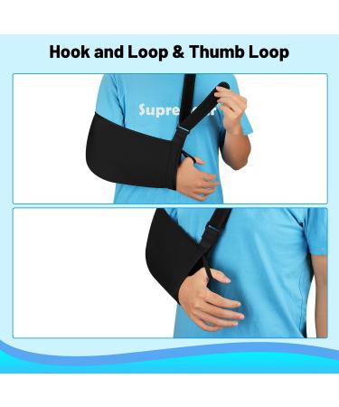 Supregear Arm Sling Shoulder Immobilizer - Adjustable Lightweight Support for Shoulder Injury - Left/Right Arm - Women Men - Black - Buy Online on GoSupps.com