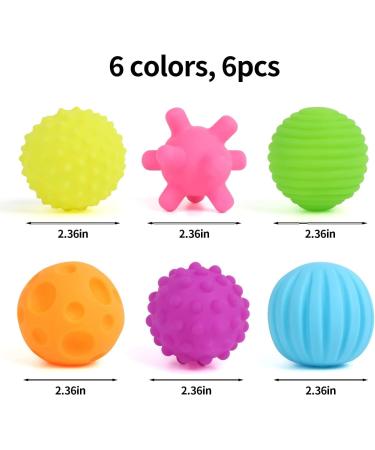 DERAYEE 6 Piece Sensory Toy Set - Colorful Squeeze Balls for Infants | Ideal Sensory Balls for Babies Ages 3-12 Months - International Shipping Available - Buy Online on GoSupps.com