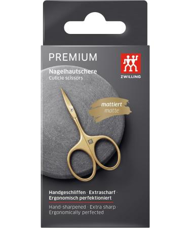 ZWILLING Cuticle Scissors (for Fine Cutting of Cuticles and Skin Remnants Safe Nail Care Sharp Edge) Premium Gold 95 mm - Buy Online on GoSupps.com