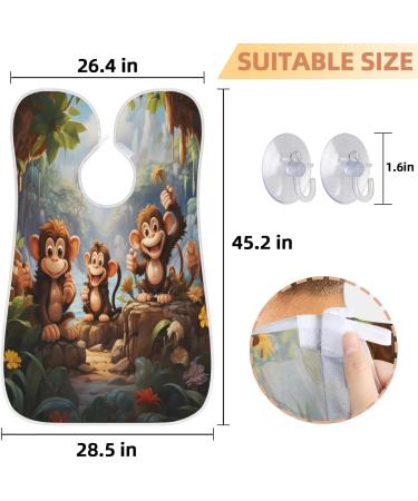 Happy Monkey Beard Bib Apron - Best Beard Hair Catcher for Men | Father's Day & Christmas Gifts for Dad & Husband | Includes 2 Suction Cups - Buy Online on GoSupps.com