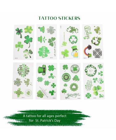 Zoestar St. Patrick's Day Irish Shamrock Tattoo Sticker Set for Women and Girls - Green Festival Rave Party Decorations (Style 2) - Buy Online on GoSupps.com