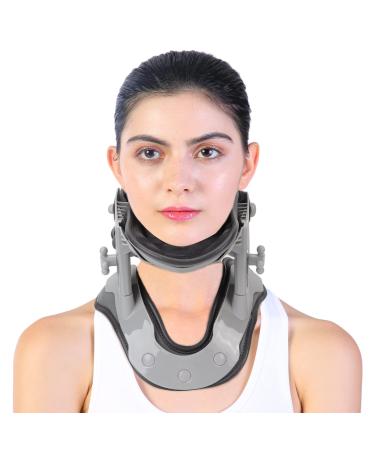 Neck traction device break with 3 gears temperature adjustable heat-neck support bandage cervical stretching neck wrap for pain relief with stiff neck