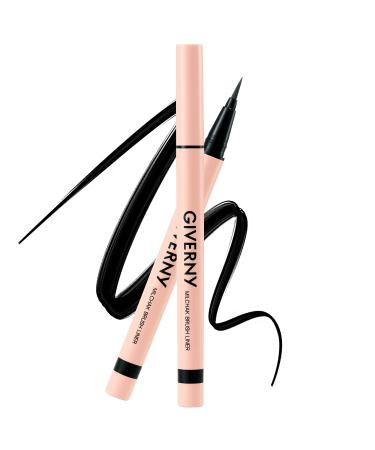 GIVERNY Milchak Waterproof Liquid Brush Eyeliner 1g (01 Black) - With 0.07mm Fine Brush  Smudge Proof and Longwearing Eye Makeup with Highly Pigmented and Quick Drying Formula